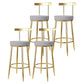 Glam Style Bar-stool Metal Legs Round Seat Barstool with Footrest for Kitchen Grey 4 Piece Set Clearhalo 'Bar Furniture' 'Bar Stools' 'bar_stools' 'furn' 'furn_bar_stools' 'furniture_bar_stools' 'Kitchen & Dining Furniture' 'kitchen&dining_furn' 'kitchen' 'kitchen_furn' Furniture' 4439814