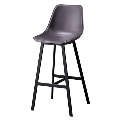Modern Style Bar-stool Metal Legs with Footrest Leather Bucket Seat for Kitchen Bar Grey 1 Piece Clearhalo 'Bar Furniture' 'Bar Stools' 'bar_stools' 'furn' 'furn_bar_stools' 'furniture_bar_stools' 'Kitchen & Dining Furniture' 'kitchen&dining_furn' 'kitchen' 'kitchen_furn' Furniture' 4439833