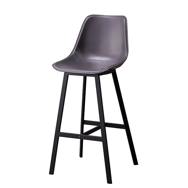 Modern Style Bar-stool Metal Legs with Footrest Leather Bucket Seat for Kitchen Bar Clearhalo 'Bar Furniture' 'Bar Stools' 'bar_stools' 'furn' 'furn_bar_stools' 'furniture_bar_stools' 'Kitchen & Dining Furniture' 'kitchen&dining_furn' 'kitchen' 'kitchen_furn' Furniture' 4439840