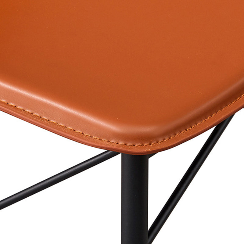 Modern Style Bar-stool Metal Legs with Footrest Leather Bucket Seat for Kitchen Bar Clearhalo 'Bar Furniture' 'Bar Stools' 'bar_stools' 'furn' 'furn_bar_stools' 'furniture_bar_stools' 'Kitchen & Dining Furniture' 'kitchen&dining_furn' 'kitchen' 'kitchen_furn' Furniture' 4439844