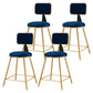 Glam Style Bar-stool Metal Legs Round Velvet Seat Barstool for Kitchen Blue 4 Piece Set Short Stool(18"H) Clearhalo 'Bar Furniture' 'Bar Stools' 'bar_stools' 'furn' 'furn_bar_stools' 'furniture_bar_stools' 'Kitchen & Dining Furniture' 'kitchen&dining_furn' 'kitchen' 'kitchen_furn' Furniture' 4439857