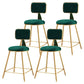 Glam Style Bar-stool Metal Legs Round Velvet Seat Barstool for Kitchen Green 4 Piece Set Short Stool(18"H) Clearhalo 'Bar Furniture' 'Bar Stools' 'bar_stools' 'furn' 'furn_bar_stools' 'furniture_bar_stools' 'Kitchen & Dining Furniture' 'kitchen&dining_furn' 'kitchen' 'kitchen_furn' Furniture' 4439863