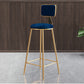 Glam Style Bar-stool Metal Legs Round Velvet Seat Barstool for Kitchen Blue 1 Piece Counter Stool(26"H) Clearhalo 'Bar Furniture' 'Bar Stools' 'bar_stools' 'furn' 'furn_bar_stools' 'furniture_bar_stools' 'Kitchen & Dining Furniture' 'kitchen&dining_furn' 'kitchen' 'kitchen_furn' Furniture' 4439871