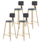 Glam Style Bar-stool Metal Legs Round Velvet Seat Barstool for Kitchen Grey 4 Piece Set Counter Stool(26"H) Clearhalo 'Bar Furniture' 'Bar Stools' 'bar_stools' 'furn' 'furn_bar_stools' 'furniture_bar_stools' 'Kitchen & Dining Furniture' 'kitchen&dining_furn' 'kitchen' 'kitchen_furn' Furniture' 4439876