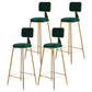 Glam Style Bar-stool Metal Legs Round Velvet Seat Barstool for Kitchen Green 4 Piece Set Counter Stool(26"H) Clearhalo 'Bar Furniture' 'Bar Stools' 'bar_stools' 'furn' 'furn_bar_stools' 'furniture_bar_stools' 'Kitchen & Dining Furniture' 'kitchen&dining_furn' 'kitchen' 'kitchen_furn' Furniture' 4439879