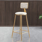 Glam Style Bar-stool Metal Legs Round Velvet Seat Barstool for Kitchen White 1 Piece Counter Stool(26"H) Clearhalo 'Bar Furniture' 'Bar Stools' 'bar_stools' 'furn' 'furn_bar_stools' 'furniture_bar_stools' 'Kitchen & Dining Furniture' 'kitchen&dining_furn' 'kitchen' 'kitchen_furn' Furniture' 4439880