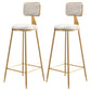 Glam Style Bar-stool Metal Legs Round Velvet Seat Barstool for Kitchen White 2 Piece Set Counter Stool(26"H) Clearhalo 'Bar Furniture' 'Bar Stools' 'bar_stools' 'furn' 'furn_bar_stools' 'furniture_bar_stools' 'Kitchen & Dining Furniture' 'kitchen&dining_furn' 'kitchen' 'kitchen_furn' Furniture' 4439881