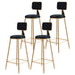 Glam Style Bar-stool Metal Legs Round Velvet Seat Barstool for Kitchen Black 4 Piece Set Counter Stool(26"H) Clearhalo 'Bar Furniture' 'Bar Stools' 'bar_stools' 'furn' 'furn_bar_stools' 'furniture_bar_stools' 'Kitchen & Dining Furniture' 'kitchen&dining_furn' 'kitchen' 'kitchen_furn' Furniture' 4439888