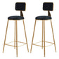 Glam Style Bar-stool Metal Legs Round Velvet Seat Barstool for Kitchen Black 2 Piece Set Bar Stool(30"H) Clearhalo 'Bar Furniture' 'Bar Stools' 'bar_stools' 'furn' 'furn_bar_stools' 'furniture_bar_stools' 'Kitchen & Dining Furniture' 'kitchen&dining_furn' 'kitchen' 'kitchen_furn' Furniture' 4439890