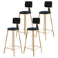 Glam Style Bar-stool Metal Legs Round Velvet Seat Barstool for Kitchen Black 4 Piece Set Bar Stool(30"H) Clearhalo 'Bar Furniture' 'Bar Stools' 'bar_stools' 'furn' 'furn_bar_stools' 'furniture_bar_stools' 'Kitchen & Dining Furniture' 'kitchen&dining_furn' 'kitchen' 'kitchen_furn' Furniture' 4439891
