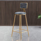 Glam Style Bar-stool Metal Legs Round Velvet Seat Barstool for Kitchen Grey 1 Piece Bar Stool(30"H) Clearhalo 'Bar Furniture' 'Bar Stools' 'bar_stools' 'furn' 'furn_bar_stools' 'furniture_bar_stools' 'Kitchen & Dining Furniture' 'kitchen&dining_furn' 'kitchen' 'kitchen_furn' Furniture' 4439892