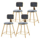 Glam Style Bar-stool Metal Legs Round Velvet Seat Barstool for Kitchen Grey 4 Piece Set Short Stool(18"H) Clearhalo 'Bar Furniture' 'Bar Stools' 'bar_stools' 'furn' 'furn_bar_stools' 'furniture_bar_stools' 'Kitchen & Dining Furniture' 'kitchen&dining_furn' 'kitchen' 'kitchen_furn' Furniture' 4439900