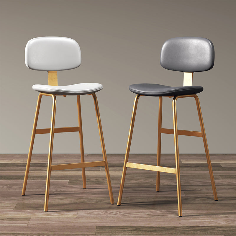 Modern Style Bar-stool Metal Legs Bucket Leather Seat Barstool for Restaurant Kitchen Clearhalo 'Bar Furniture' 'Bar Stools' 'bar_stools' 'furn' 'furn_bar_stools' 'furniture_bar_stools' 'Kitchen & Dining Furniture' 'kitchen&dining_furn' 'kitchen' 'kitchen_furn' Furniture' 4439916