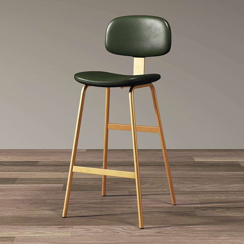 Modern Style Bar-stool Metal Legs Bucket Leather Seat Barstool for Restaurant Kitchen Green Gold 1 Piece Clearhalo 'Bar Furniture' 'Bar Stools' 'bar_stools' 'furn' 'furn_bar_stools' 'furniture_bar_stools' 'Kitchen & Dining Furniture' 'kitchen&dining_furn' 'kitchen' 'kitchen_furn' Furniture' 4439917