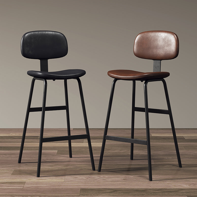Modern Style Bar-stool Metal Legs Bucket Leather Seat Barstool for Restaurant Kitchen Clearhalo 'Bar Furniture' 'Bar Stools' 'bar_stools' 'furn' 'furn_bar_stools' 'furniture_bar_stools' 'Kitchen & Dining Furniture' 'kitchen&dining_furn' 'kitchen' 'kitchen_furn' Furniture' 4439920