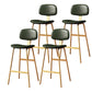 Modern Style Bar-stool Metal Legs Bucket Leather Seat Barstool for Restaurant Kitchen Green Gold 4 Piece Set Clearhalo 'Bar Furniture' 'Bar Stools' 'bar_stools' 'furn' 'furn_bar_stools' 'furniture_bar_stools' 'Kitchen & Dining Furniture' 'kitchen&dining_furn' 'kitchen' 'kitchen_furn' Furniture' 4439921