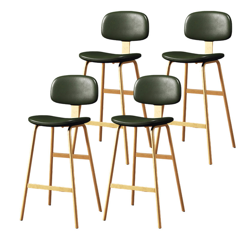 Modern Style Bar-stool Metal Legs Bucket Leather Seat Barstool for Restaurant Kitchen Green Gold 4 Piece Set Clearhalo 'Bar Furniture' 'Bar Stools' 'bar_stools' 'furn' 'furn_bar_stools' 'furniture_bar_stools' 'Kitchen & Dining Furniture' 'kitchen&dining_furn' 'kitchen' 'kitchen_furn' Furniture' 4439921
