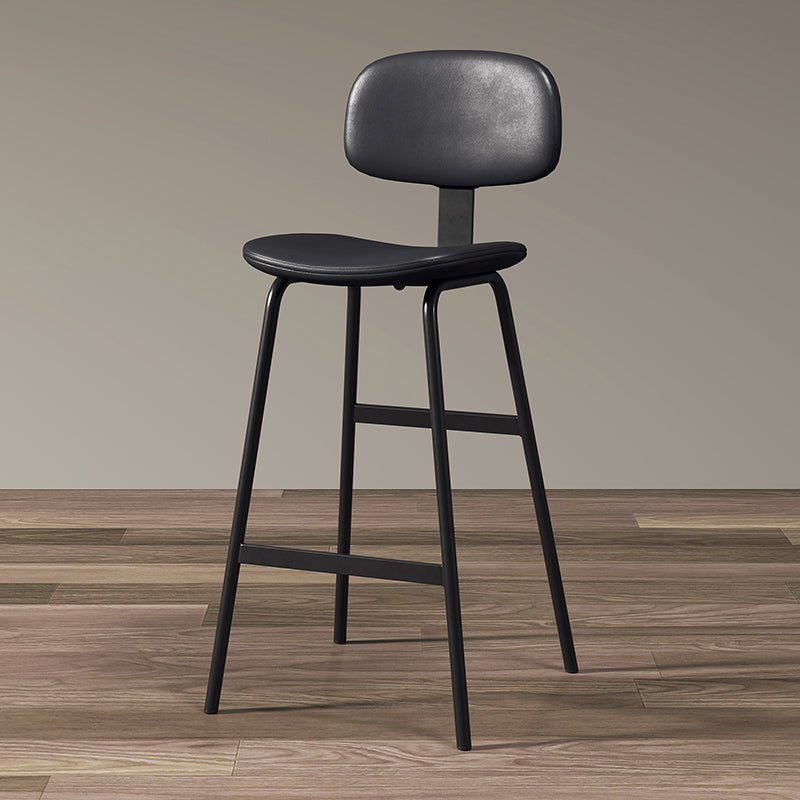 Modern Style Bar-stool Metal Legs Bucket Leather Seat Barstool for Restaurant Kitchen Black 1 Piece Bar Stool(30"H) Clearhalo 'Bar Furniture' 'Bar Stools' 'bar_stools' 'furn' 'furn_bar_stools' 'furniture_bar_stools' 'Kitchen & Dining Furniture' 'kitchen&dining_furn' 'kitchen' 'kitchen_furn' Furniture' 4439922