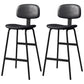 Modern Style Bar-stool Metal Legs Bucket Leather Seat Barstool for Restaurant Kitchen Black 2 Piece Set Bar Stool(30"H) Clearhalo 'Bar Furniture' 'Bar Stools' 'bar_stools' 'furn' 'furn_bar_stools' 'furniture_bar_stools' 'Kitchen & Dining Furniture' 'kitchen&dining_furn' 'kitchen' 'kitchen_furn' Furniture' 4439925