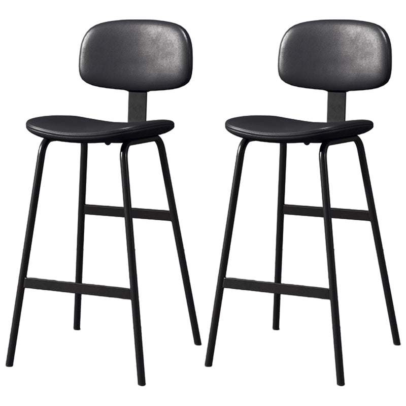 Modern Style Bar-stool Metal Legs Bucket Leather Seat Barstool for Restaurant Kitchen Black 2 Piece Set Bar Stool(30"H) Clearhalo 'Bar Furniture' 'Bar Stools' 'bar_stools' 'furn' 'furn_bar_stools' 'furniture_bar_stools' 'Kitchen & Dining Furniture' 'kitchen&dining_furn' 'kitchen' 'kitchen_furn' Furniture' 4439925
