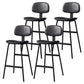 Modern Style Bar-stool Metal Legs Bucket Leather Seat Barstool for Restaurant Kitchen Black 4 Piece Set Bar Stool(30"H) Clearhalo 'Bar Furniture' 'Bar Stools' 'bar_stools' 'furn' 'furn_bar_stools' 'furniture_bar_stools' 'Kitchen & Dining Furniture' 'kitchen&dining_furn' 'kitchen' 'kitchen_furn' Furniture' 4439926