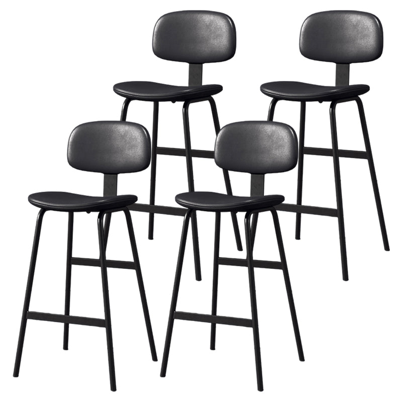 Modern Style Bar-stool Metal Legs Bucket Leather Seat Barstool for Restaurant Kitchen Black 4 Piece Set Bar Stool(30"H) Clearhalo 'Bar Furniture' 'Bar Stools' 'bar_stools' 'furn' 'furn_bar_stools' 'furniture_bar_stools' 'Kitchen & Dining Furniture' 'kitchen&dining_furn' 'kitchen' 'kitchen_furn' Furniture' 4439926