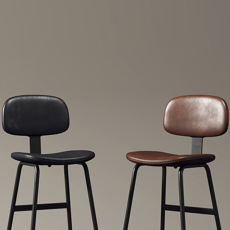Modern Style Bar-stool Metal Legs Bucket Leather Seat Barstool for Restaurant Kitchen Clearhalo 'Bar Furniture' 'Bar Stools' 'bar_stools' 'furn' 'furn_bar_stools' 'furniture_bar_stools' 'Kitchen & Dining Furniture' 'kitchen&dining_furn' 'kitchen' 'kitchen_furn' Furniture' 4439928
