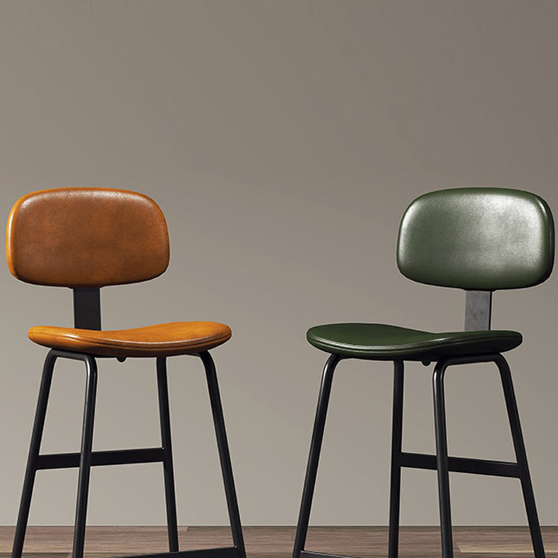 Modern Style Bar-stool Metal Legs Bucket Leather Seat Barstool for Restaurant Kitchen Clearhalo 'Bar Furniture' 'Bar Stools' 'bar_stools' 'furn' 'furn_bar_stools' 'furniture_bar_stools' 'Kitchen & Dining Furniture' 'kitchen&dining_furn' 'kitchen' 'kitchen_furn' Furniture' 4439930