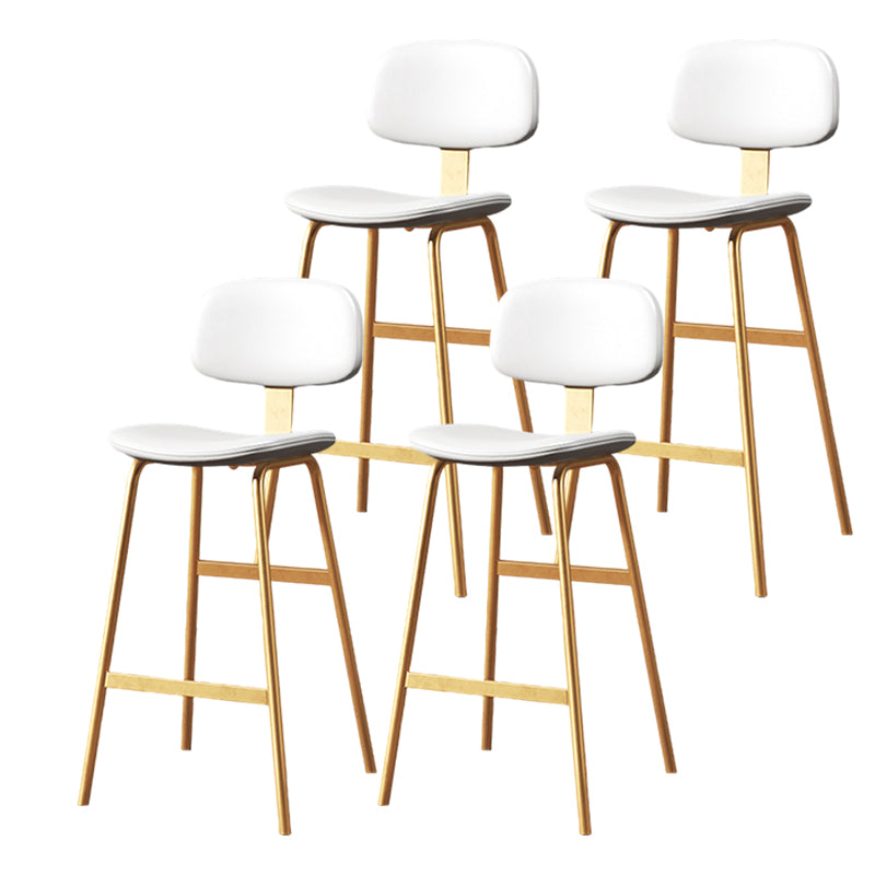 Modern Style Bar-stool Metal Legs Bucket Leather Seat Barstool for Restaurant Kitchen White-Gold 4 Piece Set Counter Stool(26"H) Clearhalo 'Bar Furniture' 'Bar Stools' 'bar_stools' 'furn' 'furn_bar_stools' 'furniture_bar_stools' 'Kitchen & Dining Furniture' 'kitchen&dining_furn' 'kitchen' 'kitchen_furn' Furniture' 4439935