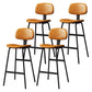 Modern Style Bar-stool Metal Legs Bucket Leather Seat Barstool for Restaurant Kitchen Black-Yellow 4 Piece Set Counter Stool(26"H) Clearhalo 'Bar Furniture' 'Bar Stools' 'bar_stools' 'furn' 'furn_bar_stools' 'furniture_bar_stools' 'Kitchen & Dining Furniture' 'kitchen&dining_furn' 'kitchen' 'kitchen_furn' Furniture' 4439938