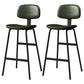 Modern Style Bar-stool Metal Legs Bucket Leather Seat Barstool for Restaurant Kitchen Blackish Green 2 Piece Set Clearhalo 'Bar Furniture' 'Bar Stools' 'bar_stools' 'furn' 'furn_bar_stools' 'furniture_bar_stools' 'Kitchen & Dining Furniture' 'kitchen&dining_furn' 'kitchen' 'kitchen_furn' Furniture' 4439940