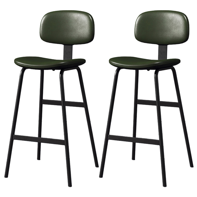Modern Style Bar-stool Metal Legs Bucket Leather Seat Barstool for Restaurant Kitchen Blackish Green 2 Piece Set Clearhalo 'Bar Furniture' 'Bar Stools' 'bar_stools' 'furn' 'furn_bar_stools' 'furniture_bar_stools' 'Kitchen & Dining Furniture' 'kitchen&dining_furn' 'kitchen' 'kitchen_furn' Furniture' 4439940