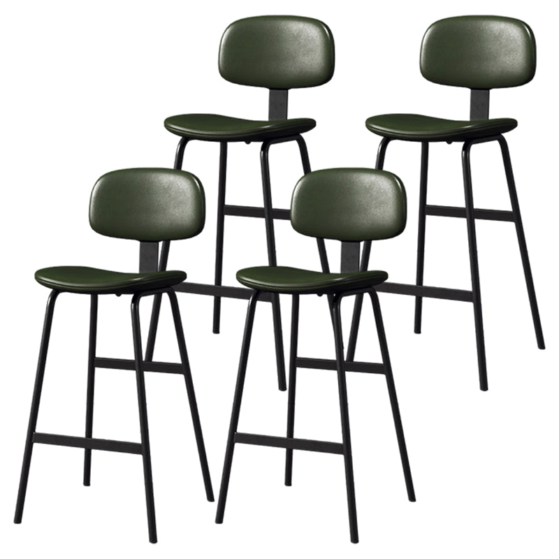 Modern Style Bar-stool Metal Legs Bucket Leather Seat Barstool for Restaurant Kitchen Blackish Green 4 Piece Set Clearhalo 'Bar Furniture' 'Bar Stools' 'bar_stools' 'furn' 'furn_bar_stools' 'furniture_bar_stools' 'Kitchen & Dining Furniture' 'kitchen&dining_furn' 'kitchen' 'kitchen_furn' Furniture' 4439941