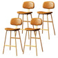 Modern Style Bar-stool Metal Legs Bucket Leather Seat Barstool for Restaurant Kitchen Golden 4 Piece Set Clearhalo 'Bar Furniture' 'Bar Stools' 'bar_stools' 'furn' 'furn_bar_stools' 'furniture_bar_stools' 'Kitchen & Dining Furniture' 'kitchen&dining_furn' 'kitchen' 'kitchen_furn' Furniture' 4439947