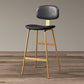 Modern Style Bar-stool Metal Legs Bucket Leather Seat Barstool for Restaurant Kitchen Gold-Black 1 Piece Bar Stool(30"H) Clearhalo 'Bar Furniture' 'Bar Stools' 'bar_stools' 'furn' 'furn_bar_stools' 'furniture_bar_stools' 'Kitchen & Dining Furniture' 'kitchen&dining_furn' 'kitchen' 'kitchen_furn' Furniture' 4439948