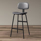 Modern Style Bar-stool Metal Legs Bucket Leather Seat Barstool for Restaurant Kitchen Black-Gray 1 Piece Bar Stool(30"H) Clearhalo 'Bar Furniture' 'Bar Stools' 'bar_stools' 'furn' 'furn_bar_stools' 'furniture_bar_stools' 'Kitchen & Dining Furniture' 'kitchen&dining_furn' 'kitchen' 'kitchen_furn' Furniture' 4439951