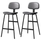 Modern Style Bar-stool Metal Legs Bucket Leather Seat Barstool for Restaurant Kitchen Black-Gray 2 Piece Set Bar Stool(30"H) Clearhalo 'Bar Furniture' 'Bar Stools' 'bar_stools' 'furn' 'furn_bar_stools' 'furniture_bar_stools' 'Kitchen & Dining Furniture' 'kitchen&dining_furn' 'kitchen' 'kitchen_furn' Furniture' 4439952