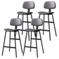 Modern Style Bar-stool Metal Legs Bucket Leather Seat Barstool for Restaurant Kitchen Black-Gray 4 Piece Set Bar Stool(30"H) Clearhalo 'Bar Furniture' 'Bar Stools' 'bar_stools' 'furn' 'furn_bar_stools' 'furniture_bar_stools' 'Kitchen & Dining Furniture' 'kitchen&dining_furn' 'kitchen' 'kitchen_furn' Furniture' 4439953