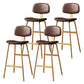 Modern Style Bar-stool Metal Legs Bucket Leather Seat Barstool for Restaurant Kitchen Gold-Brown 4 Piece Set Bar Stool(30"H) Clearhalo 'Bar Furniture' 'Bar Stools' 'bar_stools' 'furn' 'furn_bar_stools' 'furniture_bar_stools' 'Kitchen & Dining Furniture' 'kitchen&dining_furn' 'kitchen' 'kitchen_furn' Furniture' 4439956