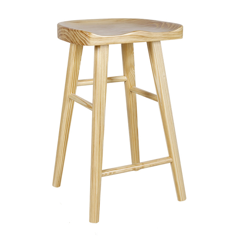 Modern Style Bar-stool Wooden Legs Barstool with Footrest for Restaurant 1 Piece Counter Stool(26"H) Clearhalo 'Bar Furniture' 'Bar Stools' 'bar_stools' 'furn' 'furn_bar_stools' 'furniture_bar_stools' 'Kitchen & Dining Furniture' 'kitchen&dining_furn' 'kitchen' 'kitchen_furn' Furniture' 4439960