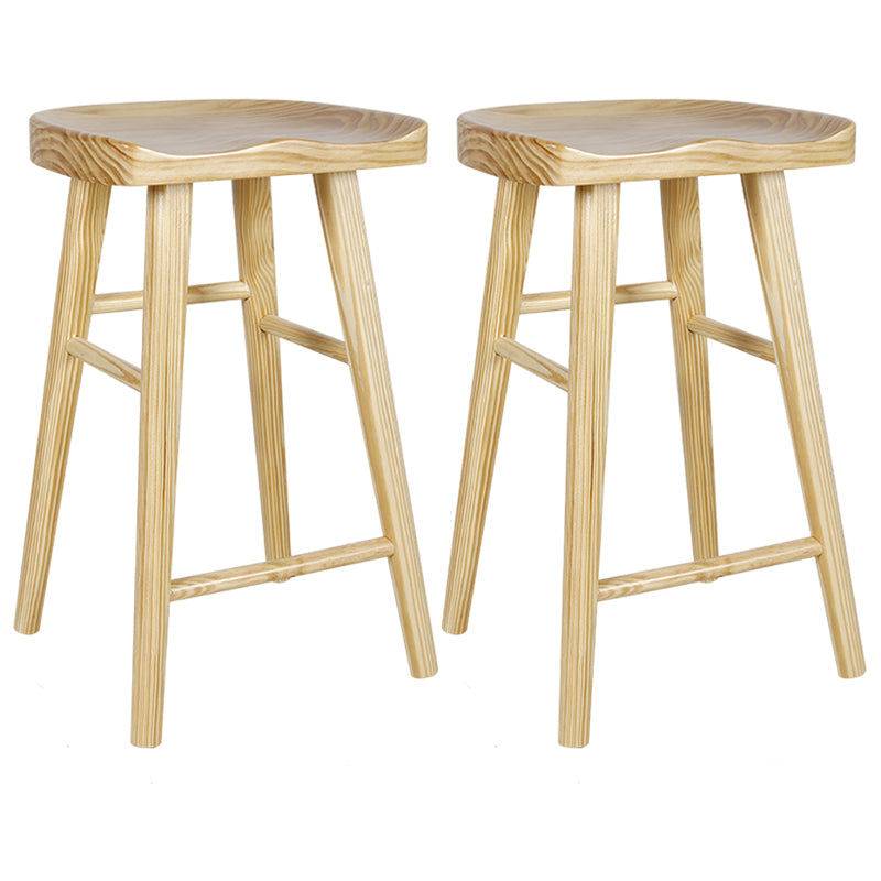 Modern Style Bar-stool Wooden Legs Barstool with Footrest for Restaurant 2 Piece Set Counter Stool(26"H) Clearhalo 'Bar Furniture' 'Bar Stools' 'bar_stools' 'furn' 'furn_bar_stools' 'furniture_bar_stools' 'Kitchen & Dining Furniture' 'kitchen&dining_furn' 'kitchen' 'kitchen_furn' Furniture' 4439961