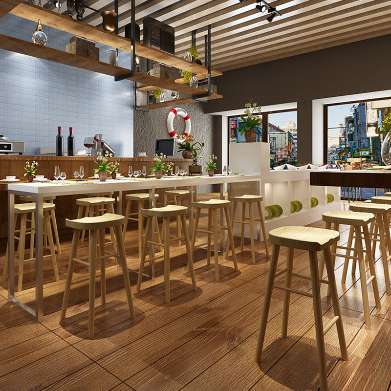 Modern Style Bar-stool Wooden Legs Barstool with Footrest for Restaurant Clearhalo 'Bar Furniture' 'Bar Stools' 'bar_stools' 'furn' 'furn_bar_stools' 'furniture_bar_stools' 'Kitchen & Dining Furniture' 'kitchen&dining_furn' 'kitchen' 'kitchen_furn' Furniture' 4439962