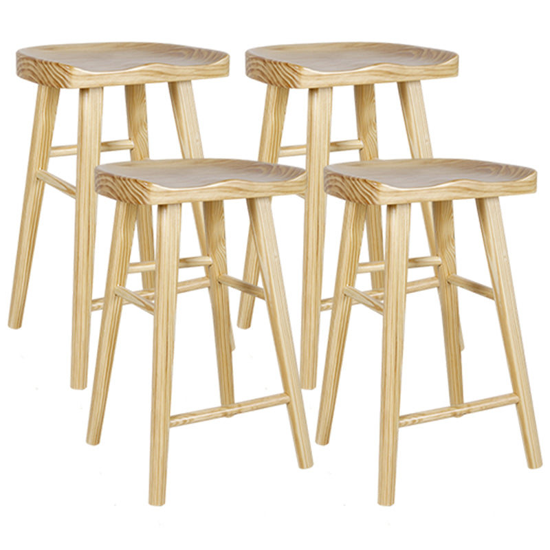 Modern Style Bar-stool Wooden Legs Barstool with Footrest for Restaurant 4 Piece Set Counter Stool(26"H) Clearhalo 'Bar Furniture' 'Bar Stools' 'bar_stools' 'furn' 'furn_bar_stools' 'furniture_bar_stools' 'Kitchen & Dining Furniture' 'kitchen&dining_furn' 'kitchen' 'kitchen_furn' Furniture' 4439963