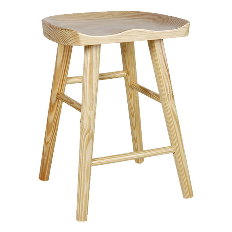 Modern Style Bar-stool Wooden Legs Barstool with Footrest for Restaurant 1 Piece Short Stool(22"H) Clearhalo 'Bar Furniture' 'Bar Stools' 'bar_stools' 'furn' 'furn_bar_stools' 'furniture_bar_stools' 'Kitchen & Dining Furniture' 'kitchen&dining_furn' 'kitchen' 'kitchen_furn' Furniture' 4439965