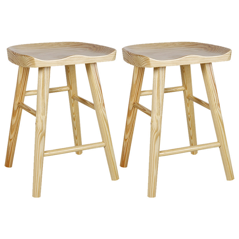 Modern Style Bar-stool Wooden Legs Barstool with Footrest for Restaurant 2 Piece Set Short Stool(22"H) Clearhalo 'Bar Furniture' 'Bar Stools' 'bar_stools' 'furn' 'furn_bar_stools' 'furniture_bar_stools' 'Kitchen & Dining Furniture' 'kitchen&dining_furn' 'kitchen' 'kitchen_furn' Furniture' 4439967