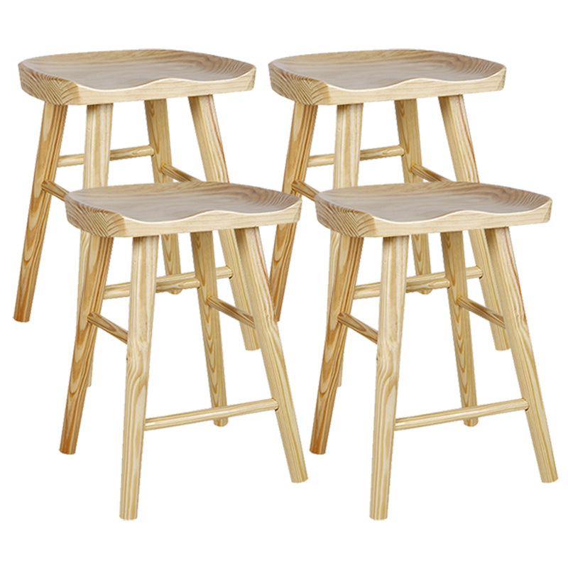 Modern Style Bar-stool Wooden Legs Barstool with Footrest for Restaurant 4 Piece Set Short Stool(22"H) Clearhalo 'Bar Furniture' 'Bar Stools' 'bar_stools' 'furn' 'furn_bar_stools' 'furniture_bar_stools' 'Kitchen & Dining Furniture' 'kitchen&dining_furn' 'kitchen' 'kitchen_furn' Furniture' 4439969