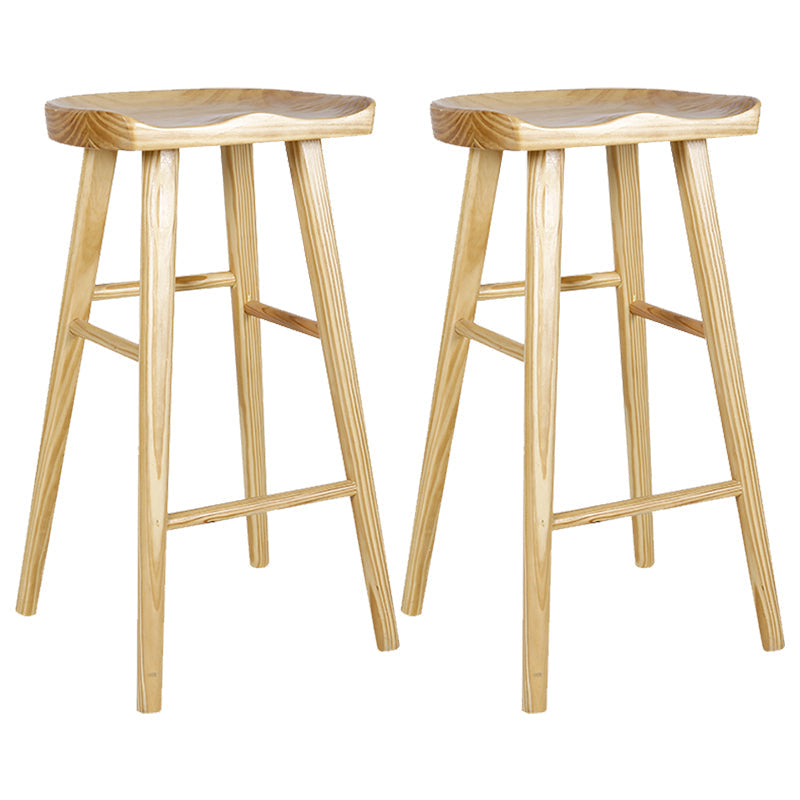 Modern Style Bar-stool Wooden Legs Barstool with Footrest for Restaurant 2 Piece Set Bar Stool(30"H) Clearhalo 'Bar Furniture' 'Bar Stools' 'bar_stools' 'furn' 'furn_bar_stools' 'furniture_bar_stools' 'Kitchen & Dining Furniture' 'kitchen&dining_furn' 'kitchen' 'kitchen_furn' Furniture' 4439971