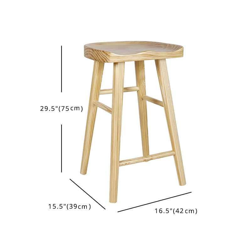 Modern Style Bar-stool Wooden Legs Barstool with Footrest for Restaurant Clearhalo 'Bar Furniture' 'Bar Stools' 'bar_stools' 'furn' 'furn_bar_stools' 'furniture_bar_stools' 'Kitchen & Dining Furniture' 'kitchen&dining_furn' 'kitchen' 'kitchen_furn' Furniture' 4439974