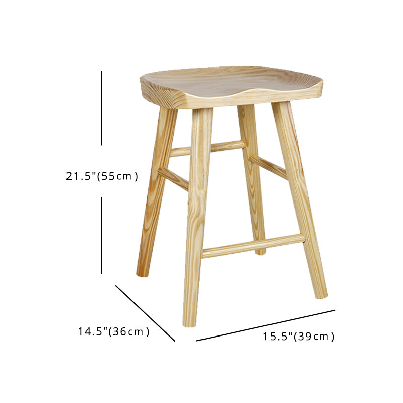 Modern Style Bar-stool Wooden Legs Barstool with Footrest for Restaurant Clearhalo 'Bar Furniture' 'Bar Stools' 'bar_stools' 'furn' 'furn_bar_stools' 'furniture_bar_stools' 'Kitchen & Dining Furniture' 'kitchen&dining_furn' 'kitchen' 'kitchen_furn' Furniture' 4439975