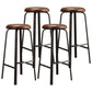 Modern Style Bar-stool Round Seat Barstool with Footrest and Metal Base Dark Brown 4 Piece Set Counter Stool(26"H) Clearhalo 'Bar Furniture' 'Bar Stools' 'bar_stools' 'furn' 'furn_bar_stools' 'furniture_bar_stools' 'Kitchen & Dining Furniture' 'kitchen&dining_furn' 'kitchen' 'kitchen_furn' Furniture' 4439987